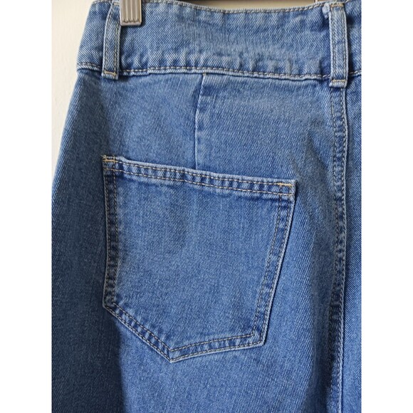 Shein Blue Denim Jeans High Waisted Straight Leg Medium Wash Size 30 - Picture 7 of 8